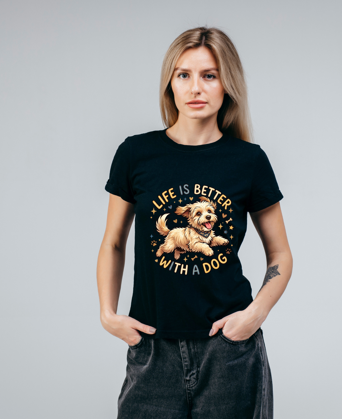 Happy Dog Unisex Classic Crew T-Shirt